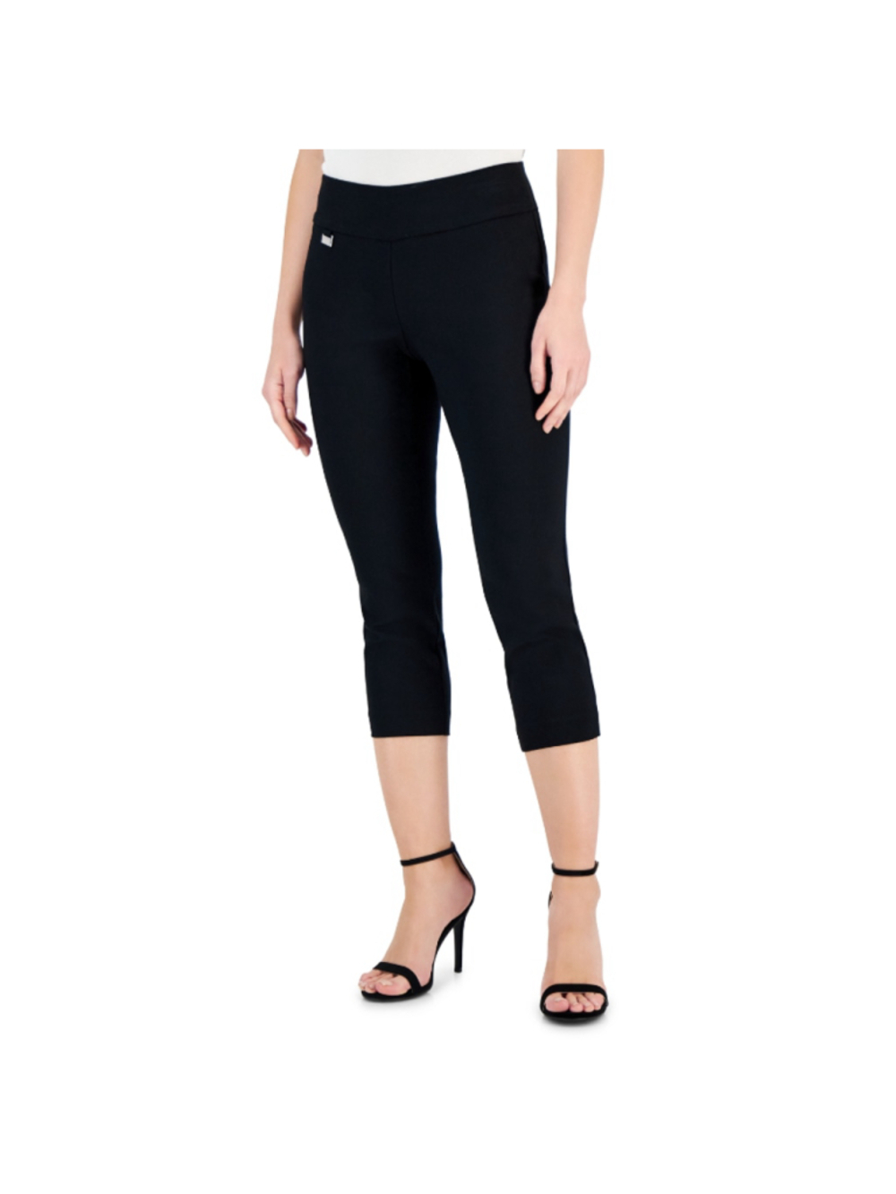 Alfani Size 6 Black Essential Capri Pull-On Dress Pants With Tummy-Control NWT